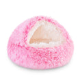 Dog Bed Round Hooded Plush