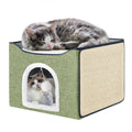 Cat Bed for Indoor Cats with Large Replaceable Scratch Pad