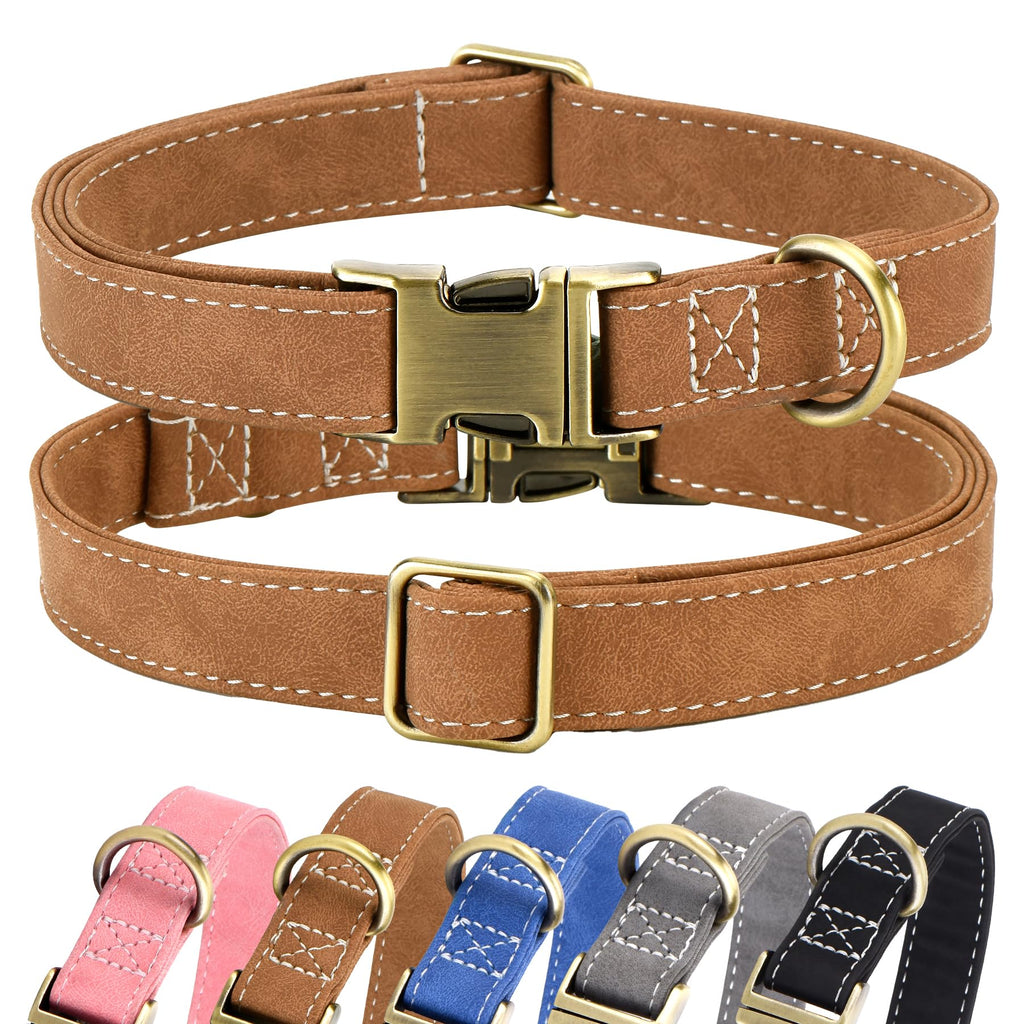 Soft Leather Dog Collar Adjustable
