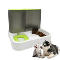 All-in-One Automatic Cat Food and Water Dispenser Set-Green）