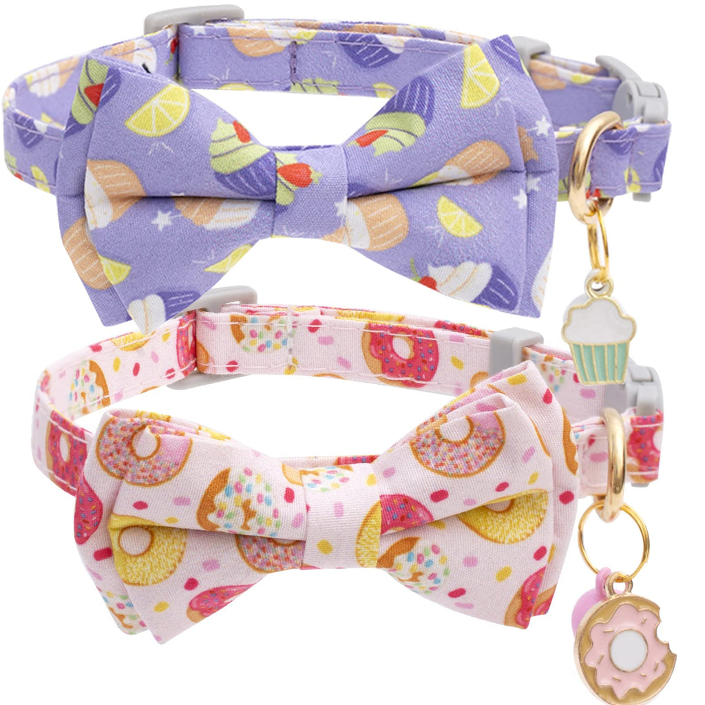 2 Pack Cute Cat Collar with Bell Breakaway
